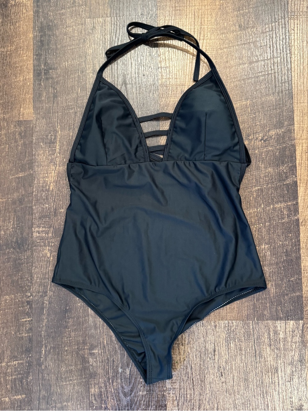 Black one piece bathing suit